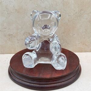 RARE Vintage Glass Steiff Bear By Godinger Large 1980's Paperweight Or Decor